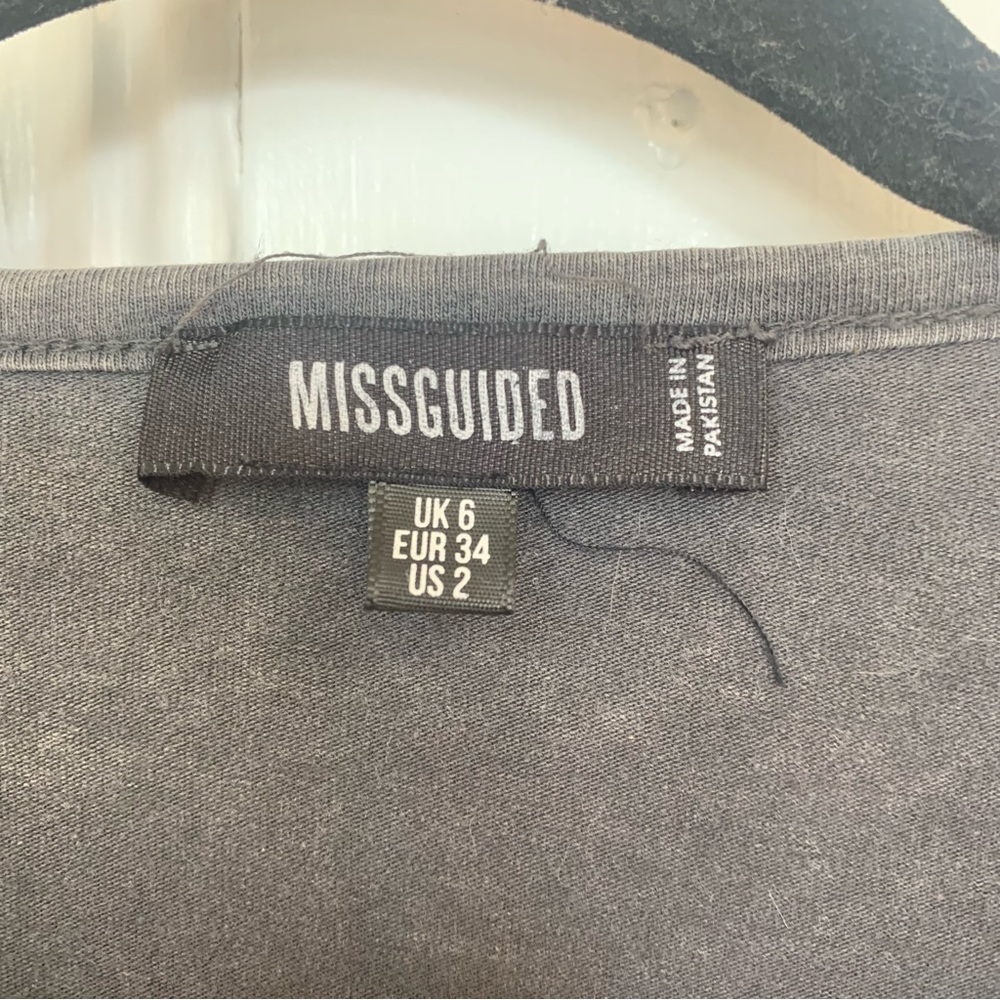 Missguided Mineral Wash Dark Gray Button Up Cropped Long Sleeve - Picture 11 of 16